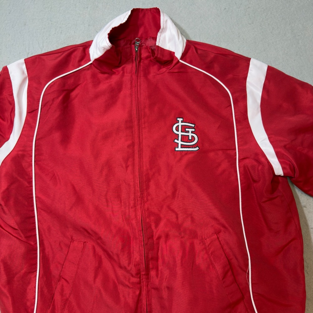 G-III Sports St. Louis Cardinals Jacket Mens M Red Excellent MLB Track Zip